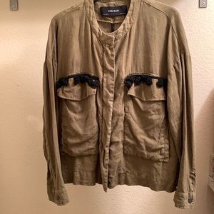 Zara linen jacket w/ tassels